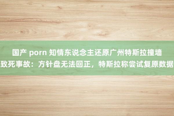 国产 porn 知情东说念主还原广州特斯拉撞墙致死事故：方针盘无法回正，特斯拉称尝试复原数据