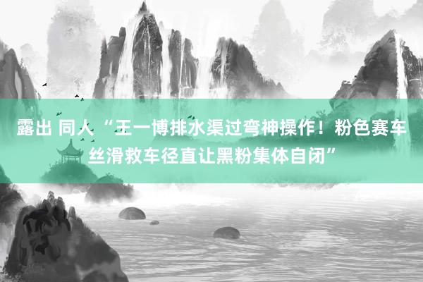 露出 同人 “王一博排水渠过弯神操作！粉色赛车丝滑救车径直让黑粉集体自闭”
